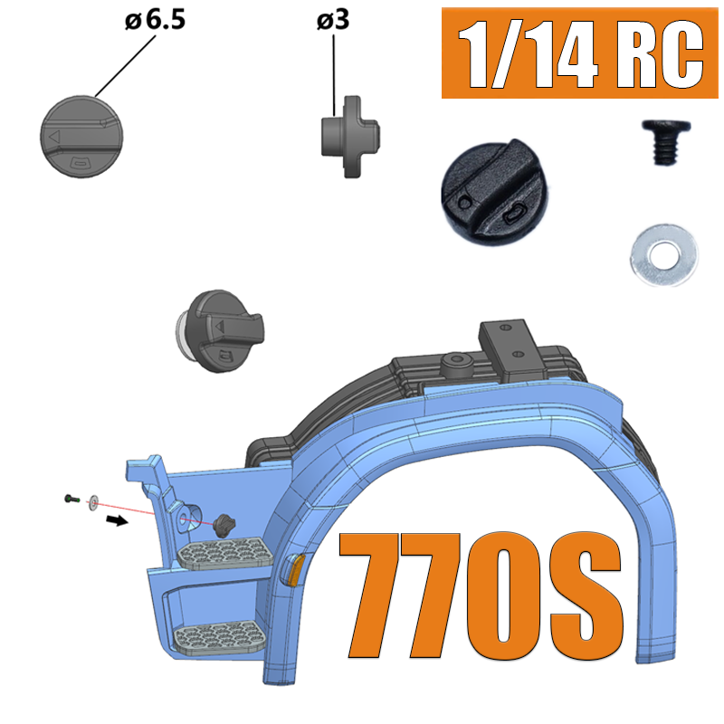 Rc Hobby Grade Truck - ฝาครอบถังน้ำมันเชื้อเพลิงจำลองขนาด 1:14 สำหรับรถบรรทุก RC ยี่ห้อ SCANIA