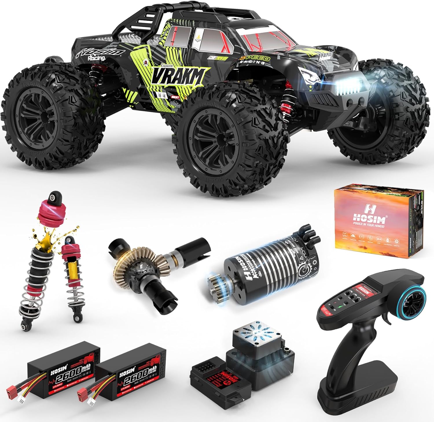 Rc Hobby Grade Truck - รถ RC แบบไม่มีแปรงถ่านสำหรับผู้ใหญ่, ขนาด 1/10 ความเร็วเกิน