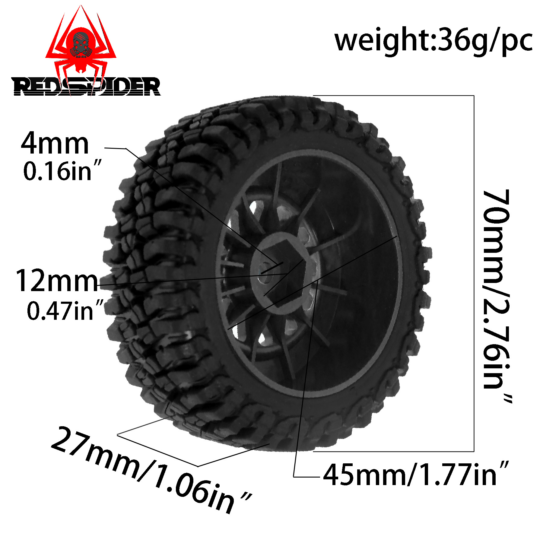 ยางและล้อรถบรรทุก RC 4 ชิ้น ยา - Rc Hobby Grade Truck บทวิจารณ์และราคา