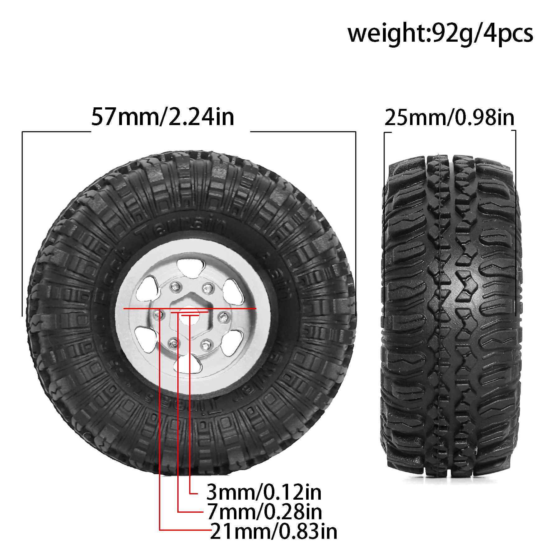 ยางโคลน RED SPIDER 4 ชิ้น ขนาด - Rc Hobby Grade Truck บทวิจารณ์และราคา